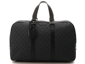 Gucci GG Supreme Boston Bag Black Gray Leather